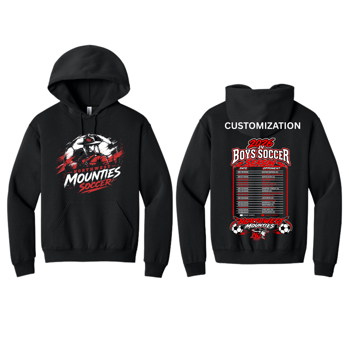 NW Mounties JV Soccer Hoodie