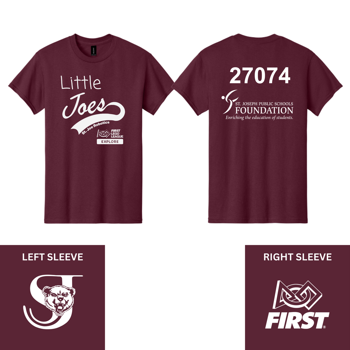 Little Joes Maroon T-Shirt